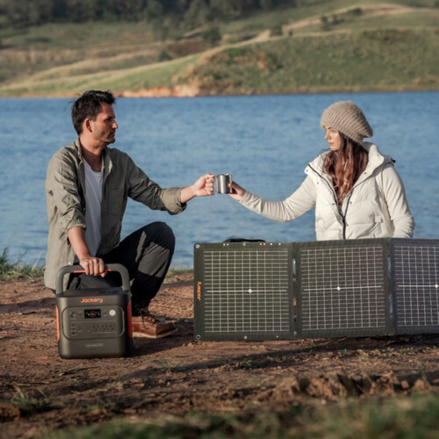 Jackery Explorer 2000 v2 Portable Power Station being held by two people
