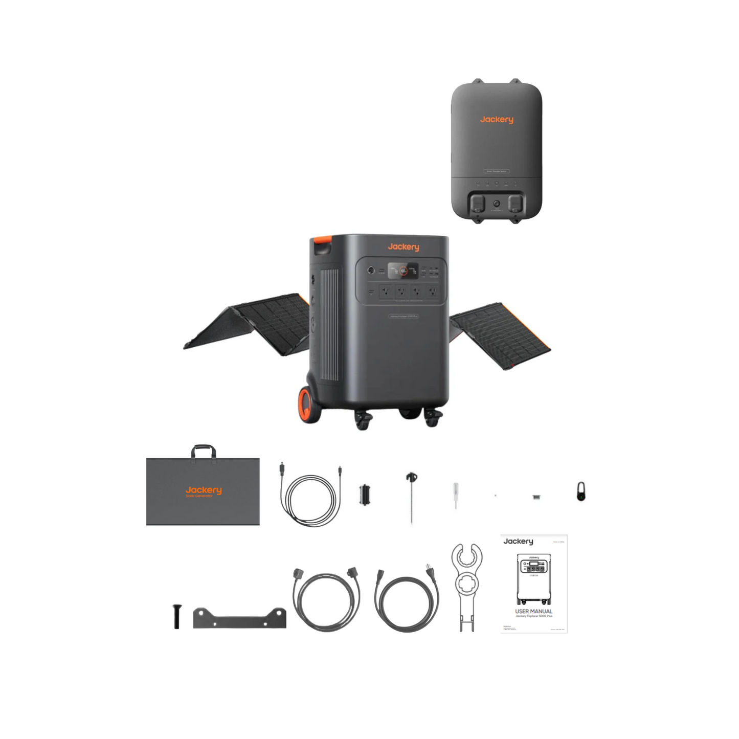 Jackery Explorer 5000 Plus + 1 x 500X Solar Panel + 1 x Smart Home Transfer Switch Inclusions