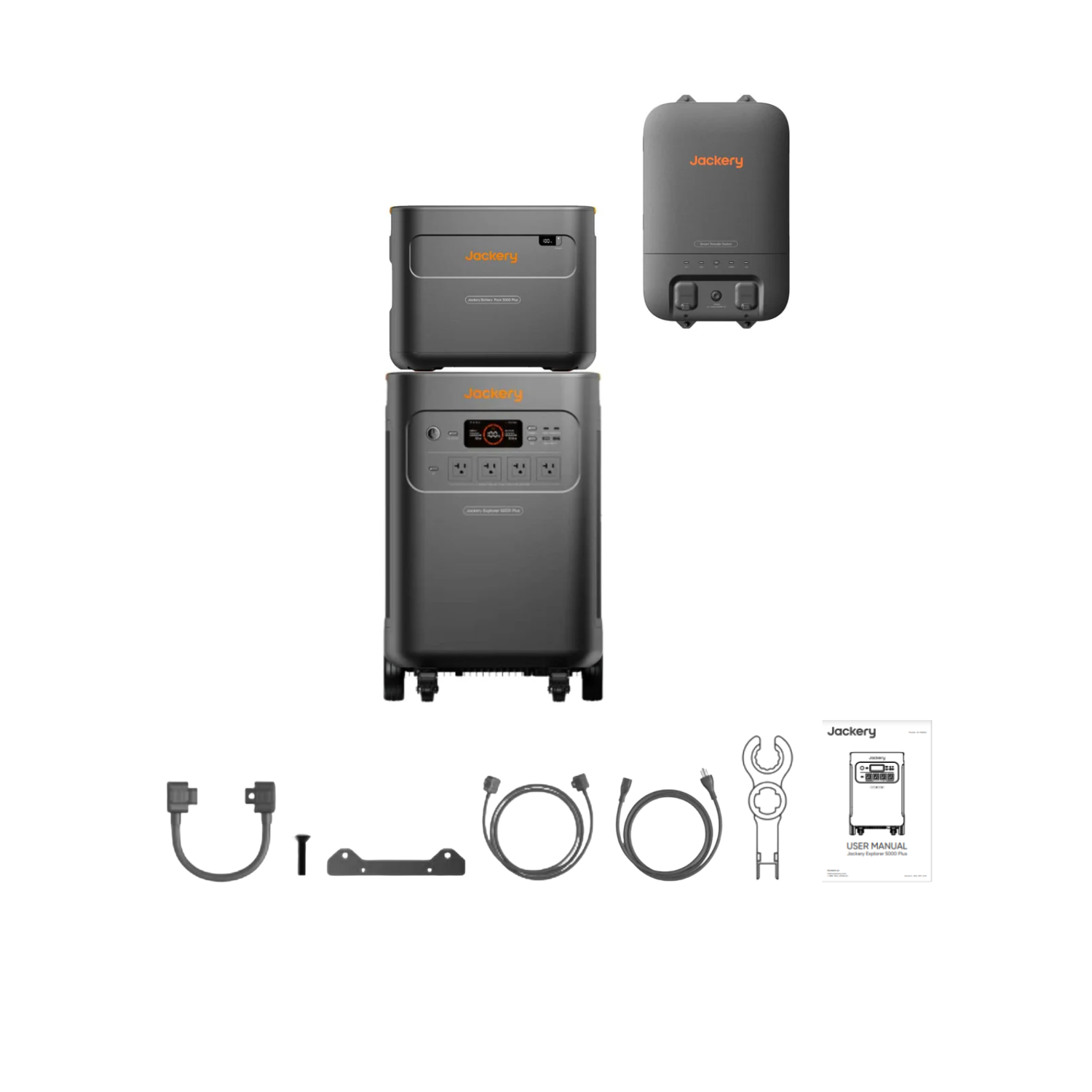 Jackery Explorer 5000 Plus + 1 x E5000 Expansion Battery + 1 x Smart Home Transfer Switch  Inclusions