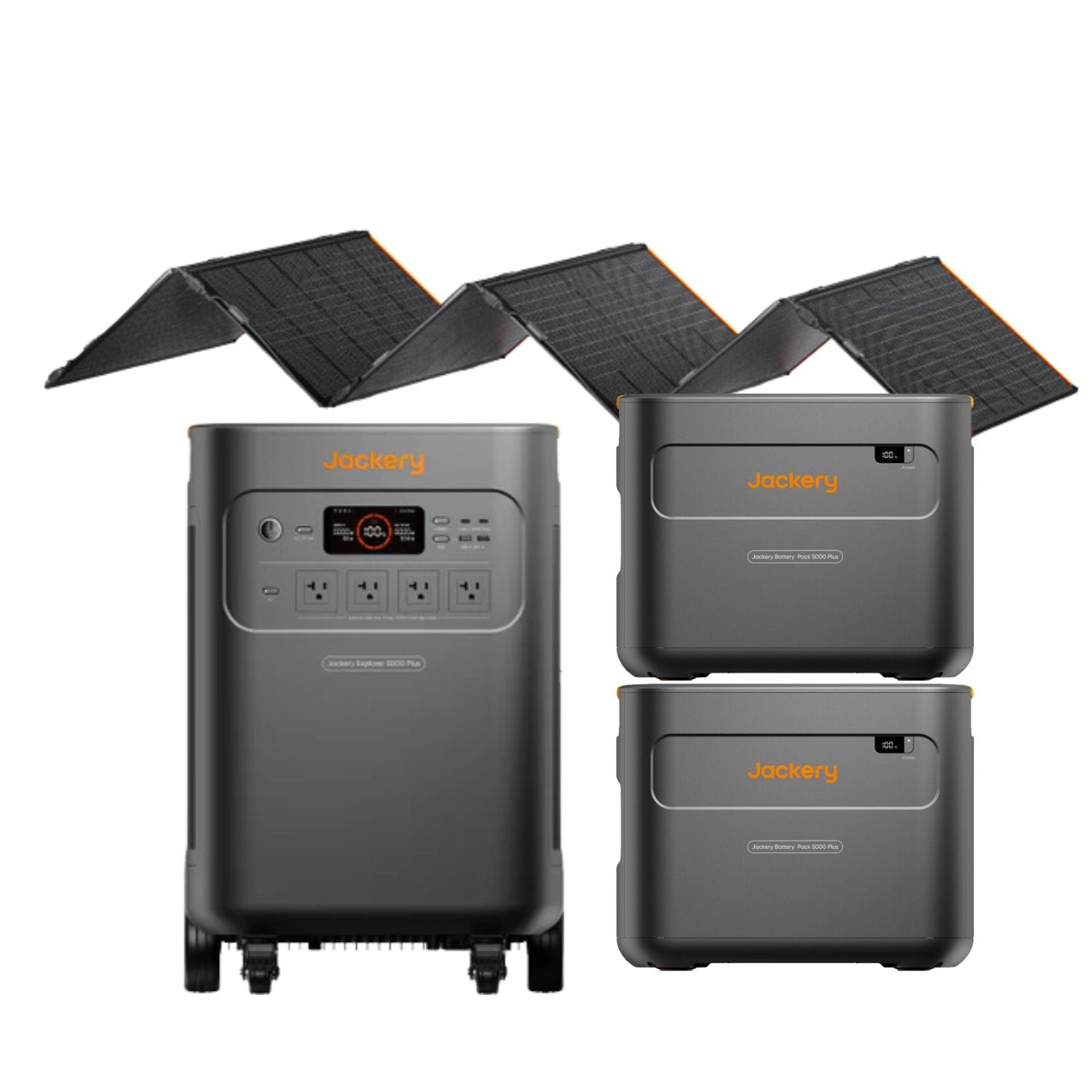 Jackery Explorer 5000 Plus + 2 Jackery Battery Pack 5000 Plus + Jackery SolarSaga 500 X