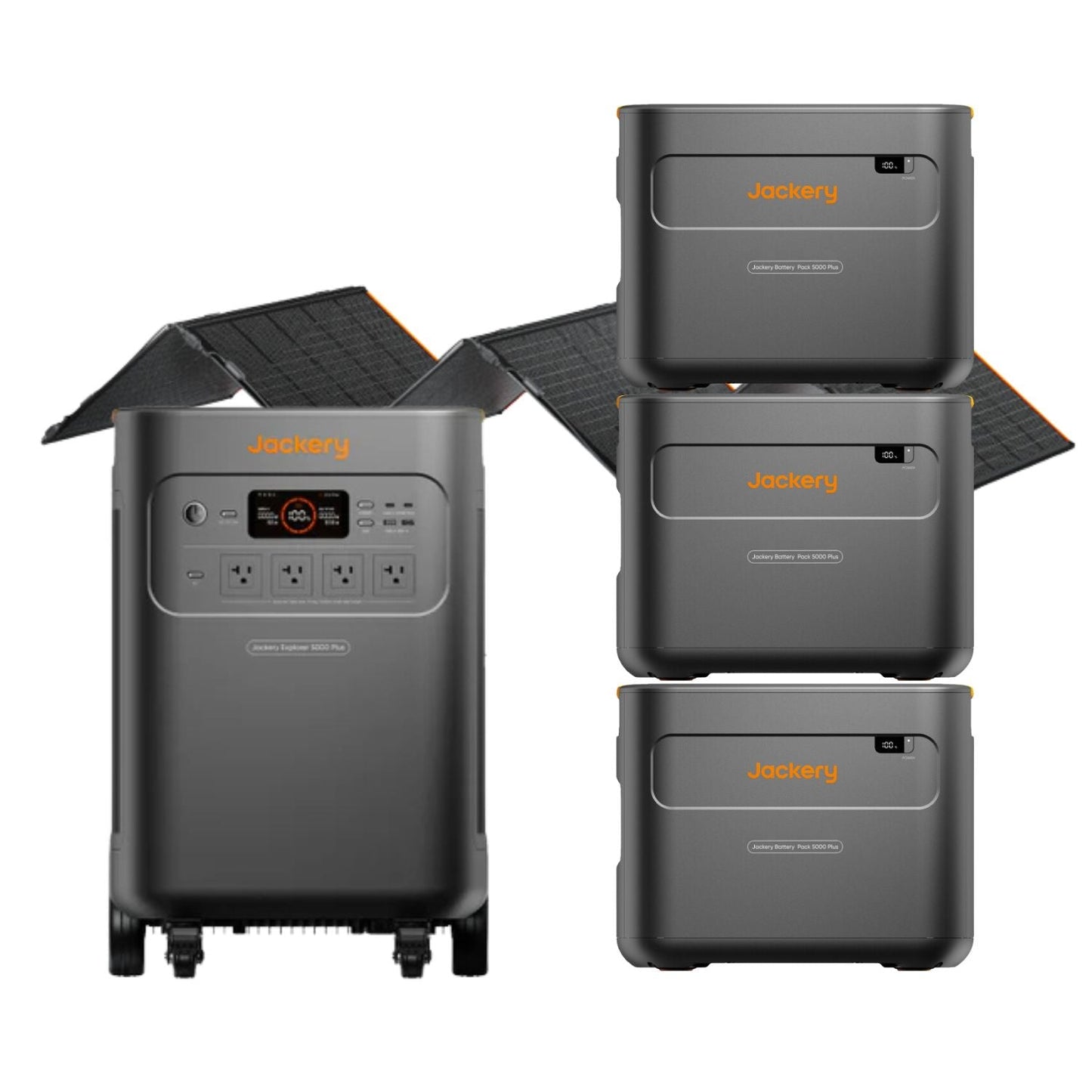 Jackery Explorer 5000 Plus + 3 Jackery Battery Pack 5000 Plus + Jackery SolarSaga 500 X