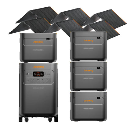 Jackery Explorer 5000 Plus + 4 Jackery Battery Pack 5000 Plus + 2 Jackery SolarSaga 500 X