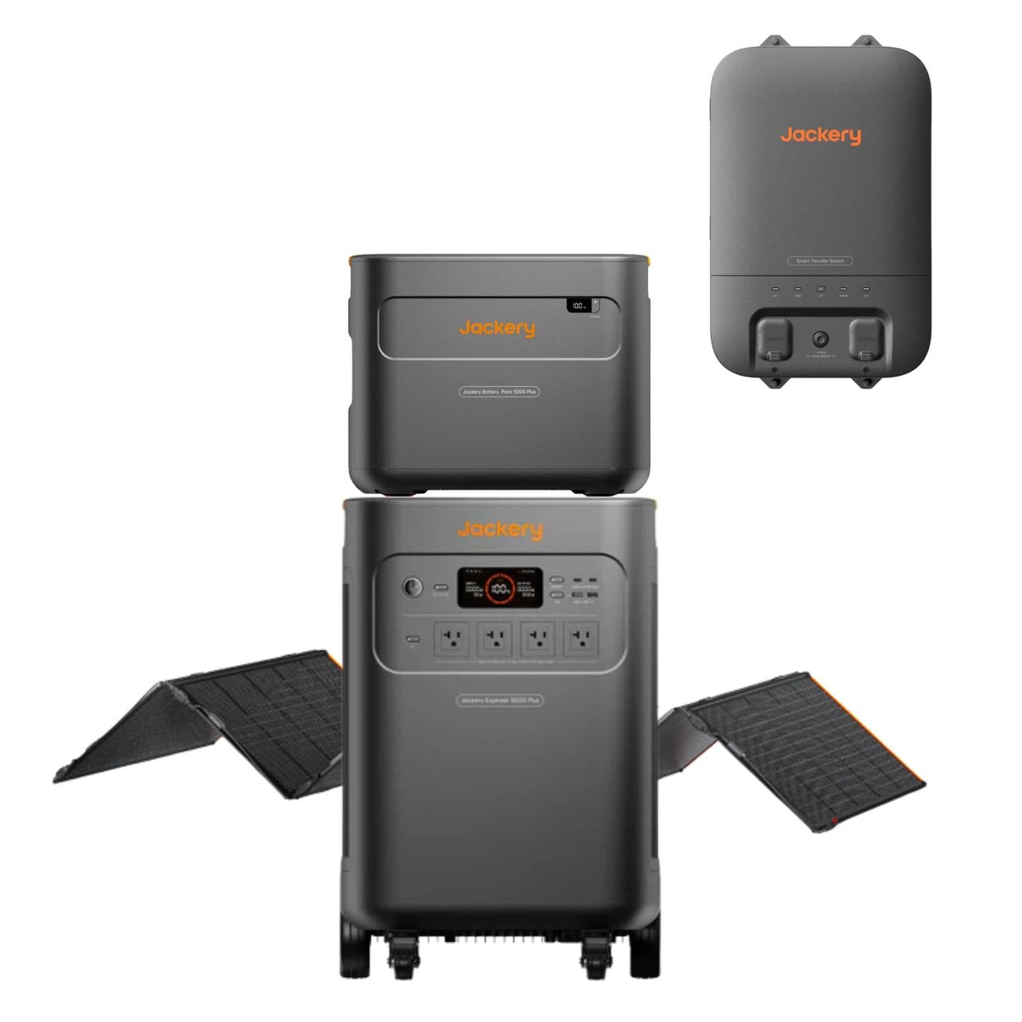 Jackery Explorer 5000 Plus  + One Jackery SolarSaga 500 X Jackery Smart Home Transfer Switch + Jackery Battery Pack 5000 Plus