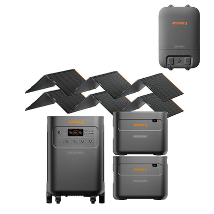 Jackery Explorer 5000 Plus + Two Jackery Battery Pack 5000 Plus + Jackery Smart Home Transfer Switch  + Two Jackery SolarSaga 500 X 