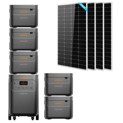 Jackery Explorer 5000 Plus Whole-Home Backup with 5 x E5000 Expansion Battery and 4 x 200W SunGold Power Solar Panels
