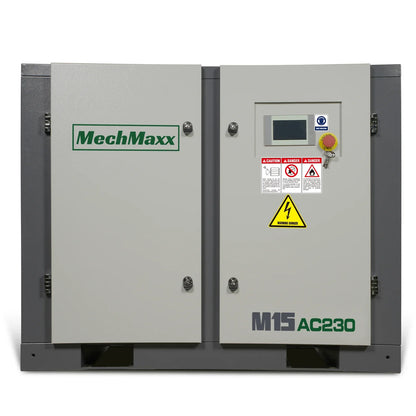 MechMaxx M15AC230 Air Compressor 15HP Rotary Screw 45 CFM 116 PSI 230V 3-Phase Industrial-Grade New