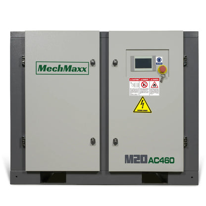 MechMaxx M20AC460 Air Compressor 20HP Rotary Screw 78 CFM 116 PSI 460V 3-Phase Industrial-Grade New