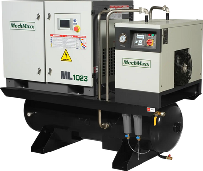 MechMaxx ML10 Air Compressor 10HP Rotary Screw with Dryer 66-Gal ASME Tank 32 CFM 116 PSI 230V 3-Phase Industrial Grade New