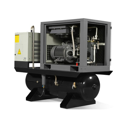 MechMaxx ML1046 Rotary Screw Air Compressor 10HP Combined with Dryer 66-Gal ASME Tank 32 CFM 116 PSI 460V 3-Phase Industrial Grade New