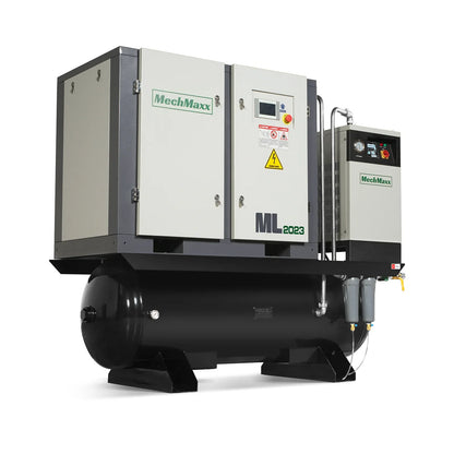 MechMaxx ML20 Air Compressor 20HP Combined Rotary Screw with Dryer 105-Gal ASME Tank 78 CFM 116 PSI 230V 3-Phase Industrial Grade New