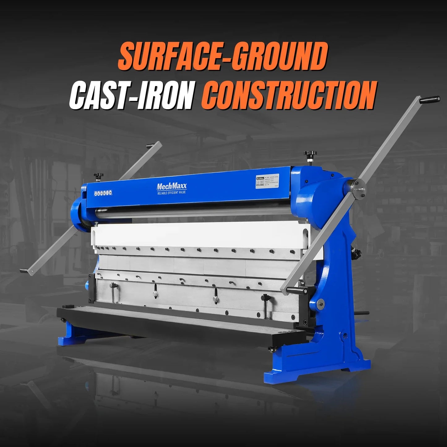 MechMaxx MMCB5216 3"-1 Sheet Metal Machine 52" Heavy Duty Pan and Box Brake Slip Roll Shear Bending Machine 16 Gauge Mild Steel Adjustable Fingers New