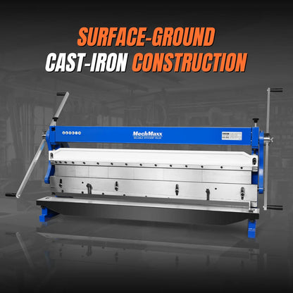 MechMaxx MMCB5220 3"-1 Sheet Metal Machine 52" Pan and Box Brake Slip Roll Shear Bending Machine 20 Gauge Mild Steel Adjustable Fingers Heavy Duty New