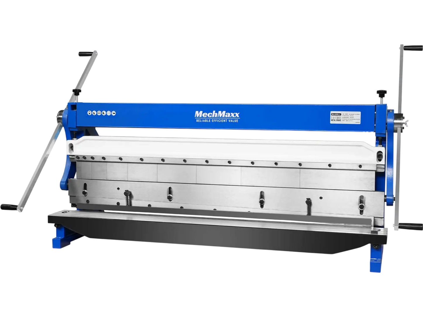 MechMaxx MMCB5220 3"-1 Sheet Metal Machine 52" Pan and Box Brake Slip Roll Shear Bending Machine 20 Gauge Mild Steel Adjustable Fingers Heavy Duty New