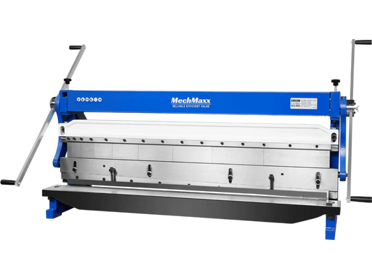 MechMaxx MMCB5220 3"-1 Sheet Metal Machine 52" Pan and Box Brake Slip Roll Shear Bending Machine 20 Gauge Mild Steel Adjustable Fingers Heavy Duty New