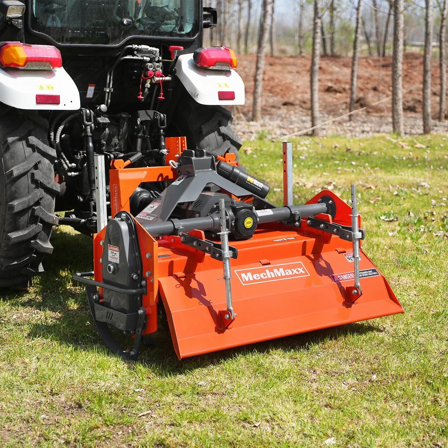 MechMaxx MRT48 Rotary Tiller 48" 3 Point Hitch Cat. 1 & 2 Gear Drive PTO Shaft Included Slip Clutch 25-50 HP New