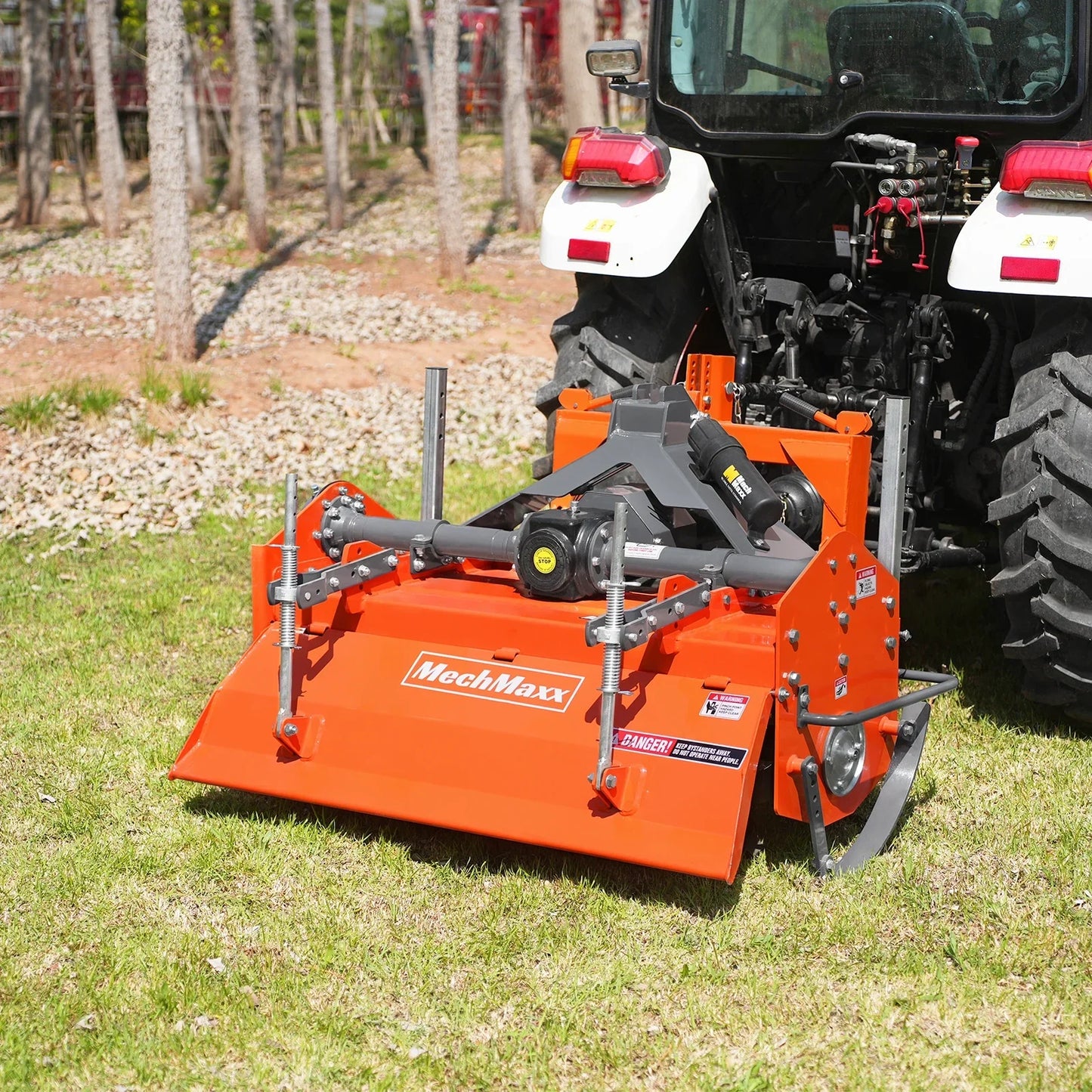 MechMaxx MRT48 Rotary Tiller 48" 3 Point Hitch Cat. 1 & 2 Gear Drive PTO Shaft Included Slip Clutch 25-50 HP New