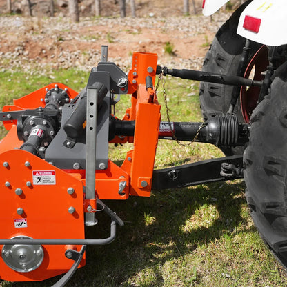 MechMaxx MRT48 Rotary Tiller 48" 3 Point Hitch Cat. 1 & 2 Gear Drive PTO Shaft Included Slip Clutch 25-50 HP New