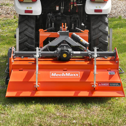 MechMaxx MRT60 Rotary Tiller 60" 3 Point Hitch Cat. 1 & 2 Gear Drive PTO Shaft Included Slip Clutch 30-60 HP New