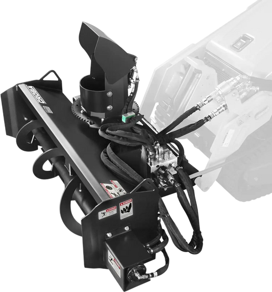 MechMaxx MSB48 Skid Steer Snow Blower 48" Width 20" Intake Hydraulic Remote Control Chute Rotation Deflector New