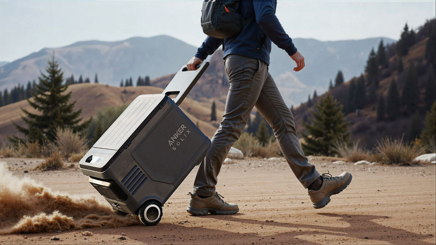 Man pulling the Anker SOLIX EverFrost 2 Electric Cooler 40L