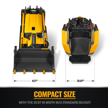 MechMaxx STL1000 Skid Steer Loader Mini Stand-On Compact Track Loader 25HP Kubota Diesel Engine 4"-1 Bucket CII New
