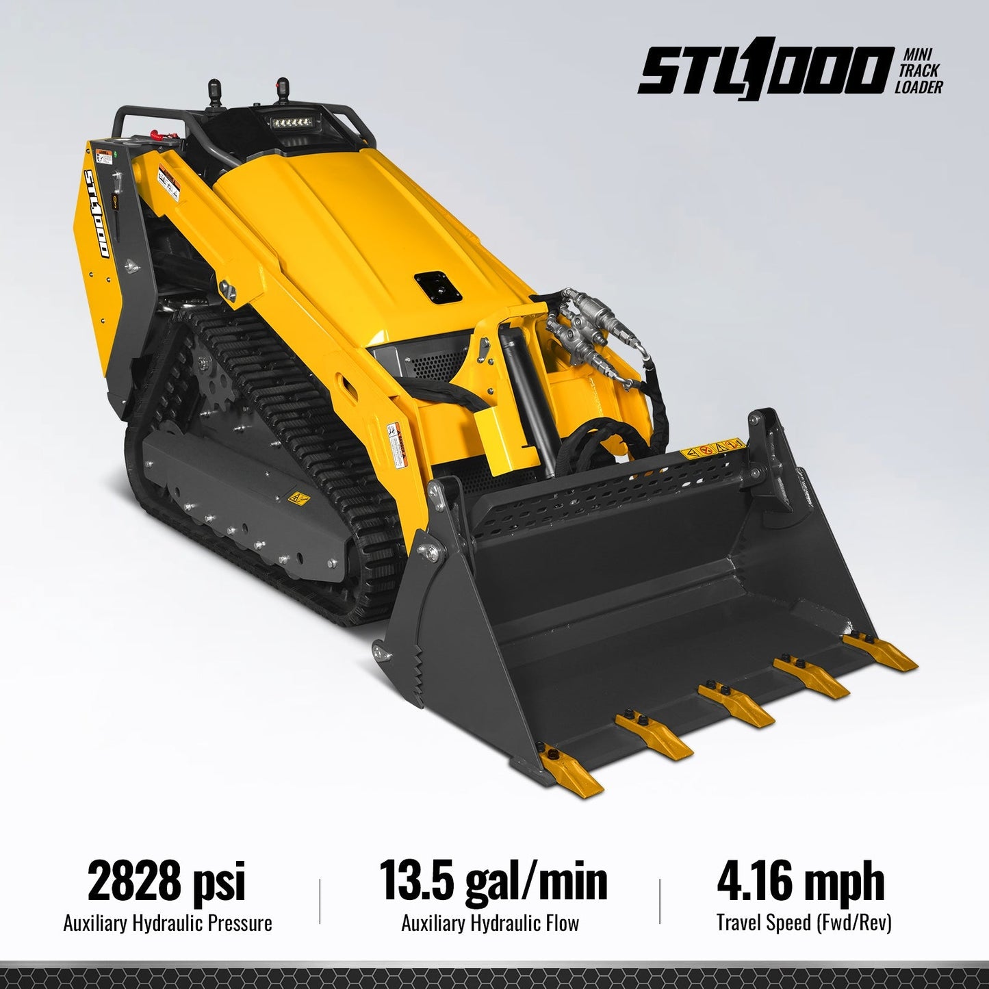 MechMaxx STL1000 Skid Steer Loader Mini Stand-On Compact Track Loader 25HP Kubota Diesel Engine 4"-1 Bucket CII New