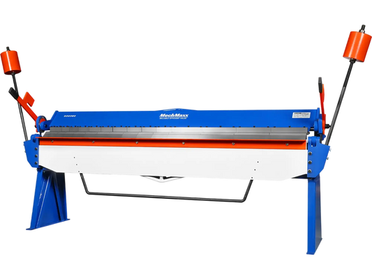 MechMaxx PB10012 Sheet Metal Brake 100" Manual 12 Gauge Adjustable Fingers 8' Heavy-Duty Steel Box and Pan New