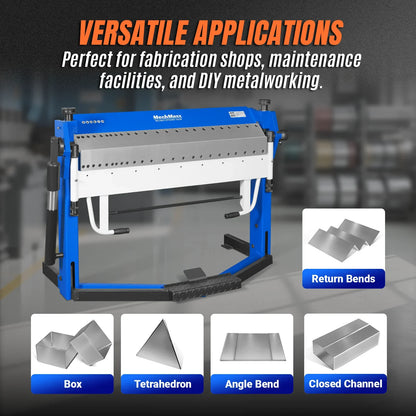 MechMaxx PB2A5014' Clamp Pan and Box Brake 50" Industrial Heavy Duty Sheet Metal Folding Machine 0-135° Bending Angle 1.9" Clamping Lift 2" Box Depth New