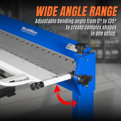 MechMaxx PB2A5014' Clamp Pan and Box Brake 50" Industrial Heavy Duty Sheet Metal Folding Machine 0-135° Bending Angle 1.9" Clamping Lift 2" Box Depth New