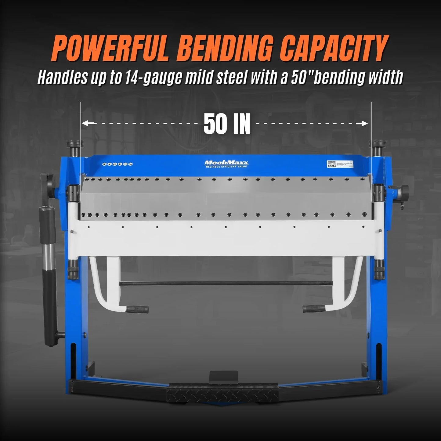 MechMaxx PB2A5014' Clamp Pan and Box Brake 50" Industrial Heavy Duty Sheet Metal Folding Machine 0-135° Bending Angle 1.9" Clamping Lift 2" Box Depth New