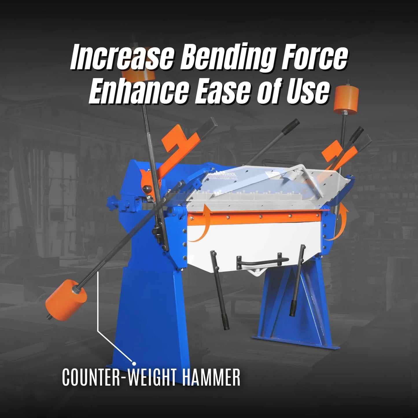 MechMaxx PB4812 Pan and Box Brake 48" Manual Heavy Duty 12 Gauge Mild Steel 135° Bending Angle Individual Bending Fingers New