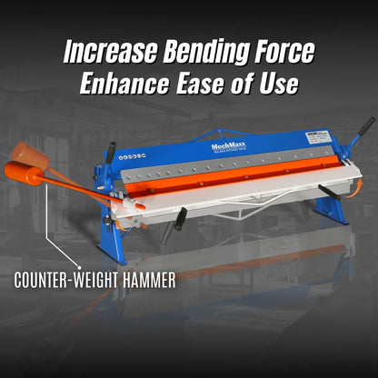 MechMaxx PB4816 Pan and Box Brake 48" Manual 16 Gauge Mild Steel Capacity 135° Bending Angle 16 Precision Fingers New