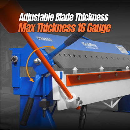 MechMaxx PB4816 Pan and Box Brake 48" Manual 16 Gauge Mild Steel Capacity 135° Bending Angle 16 Precision Fingers New