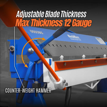 MechMaxx PB8012 Sheet Metal Brake 80" Manual 12 Gauge Adjustable Fingers 6' Heavy-Duty Steel Precision Bending New