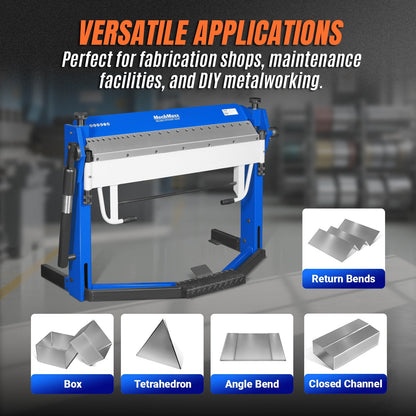 MechMaxx PBA5014' Clamp Pan and Box Brake 50" Light Duty Sheet Metal Folding Machine 0-135° Bending Angle 1.9" Clamping Lift 2" Box Depth New
