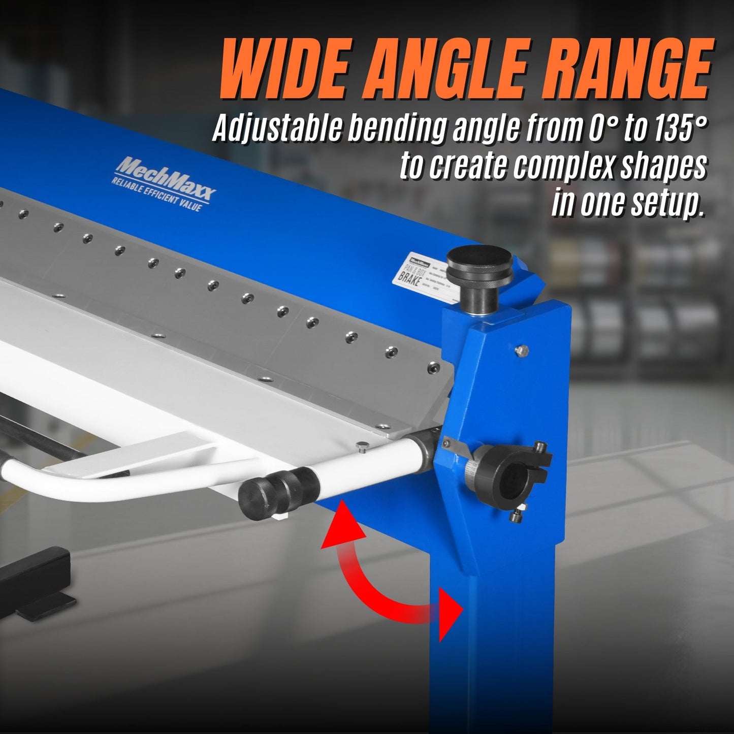 MechMaxx PBA5014' Clamp Pan and Box Brake 50" Light Duty Sheet Metal Folding Machine 0-135° Bending Angle 1.9" Clamping Lift 2" Box Depth New