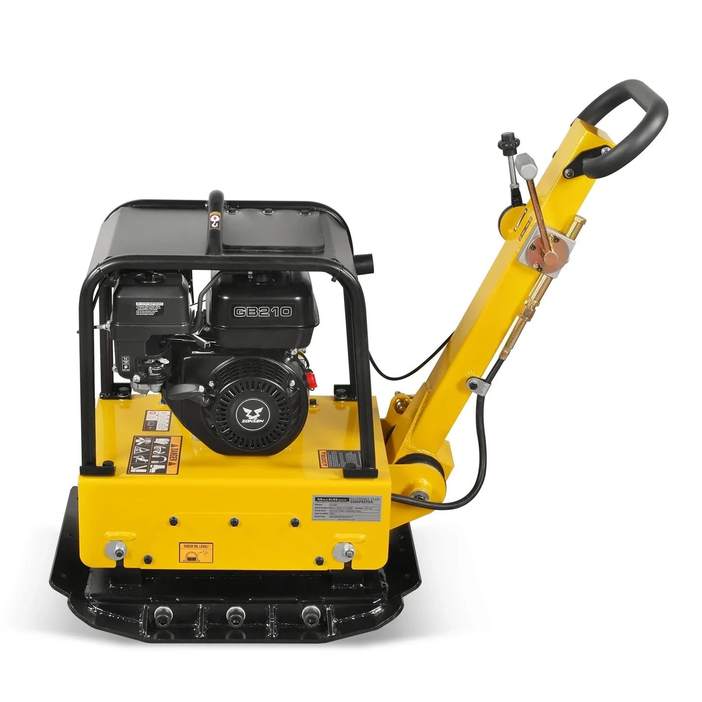 MechMaxx PC150Z Plate Compactor 5.8 HP Reversible with Wheel Kit Extension Plates 5625 lb Centrifugal Force New