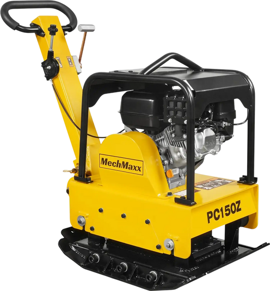 MechMaxx PC150Z Plate Compactor 5.8 HP Reversible with Wheel Kit Extension Plates 5625 lb Centrifugal Force New