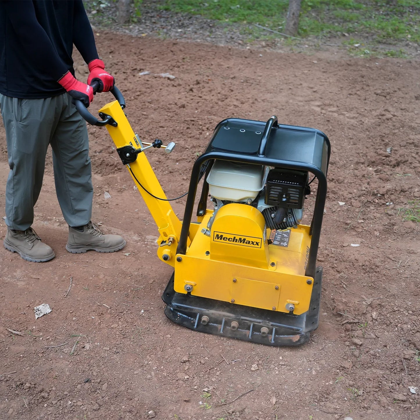 MechMaxx PC180H Plate Compactor Honda GX270 Reversible Wheel Kit Extension Plates 6750 lb Centrifugal Force New
