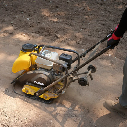 MechMaxx PC80H Plate Compactor Honda GX160 Vibratory Wheel Kit 3150 lbs Centrifugal Force New