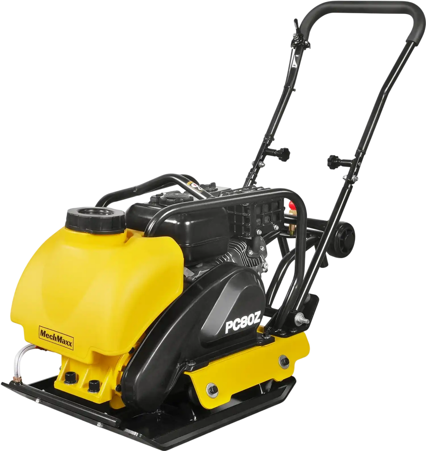 MechMaxx PC80Z Plate Compactor 5.8 HP Vibratory with Wheel Kit 3150 lbs Centrifugal Force for Soil Gravel Asphalt Paver Base New