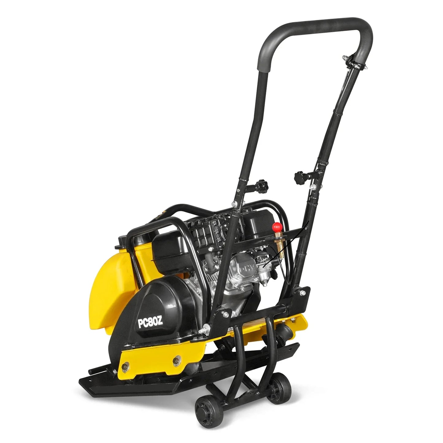 MechMaxx PC80Z Plate Compactor 5.8 HP Vibratory with Wheel Kit 3150 lbs Centrifugal Force for Soil Gravel Asphalt Paver Base New