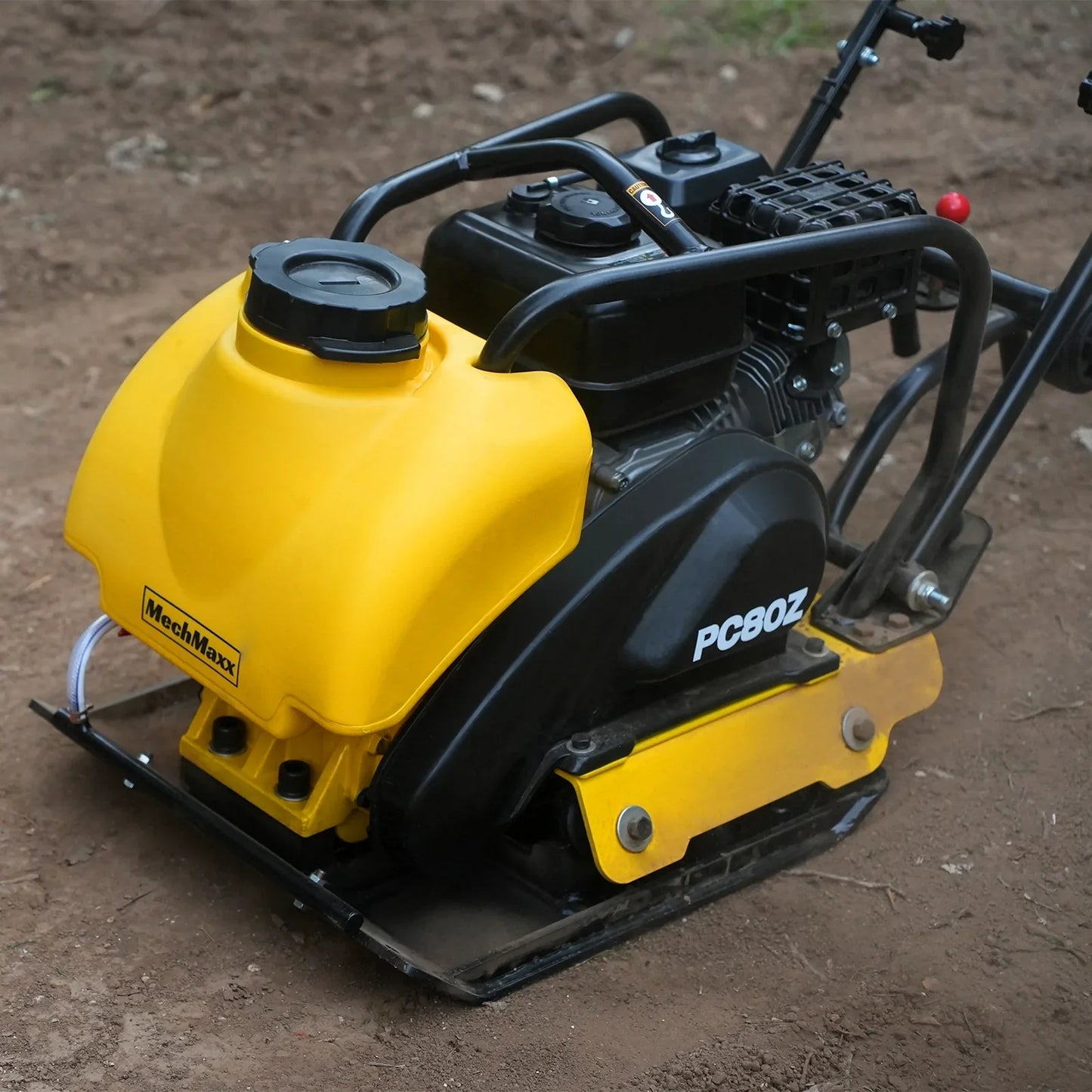 MechMaxx PC80Z Plate Compactor 5.8 HP Vibratory with Wheel Kit 3150 lbs Centrifugal Force for Soil Gravel Asphalt Paver Base New