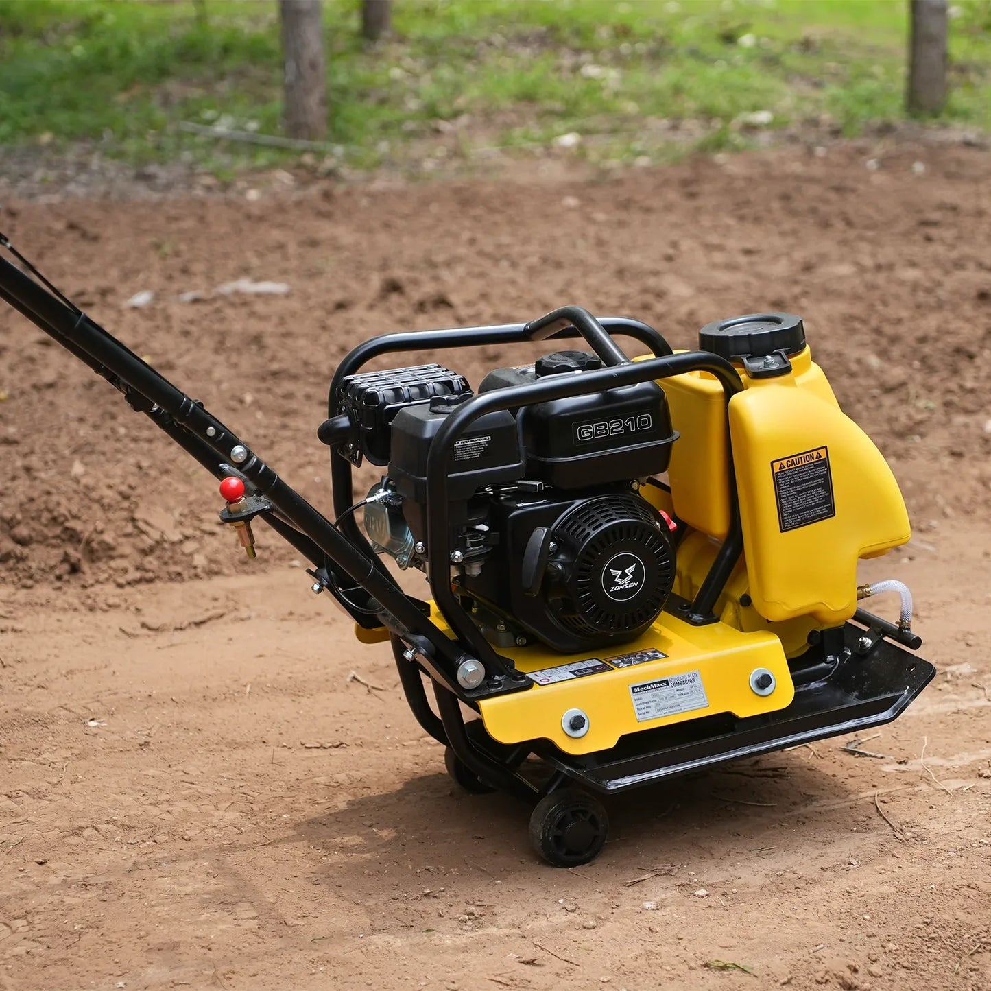 MechMaxx PC80Z Plate Compactor 5.8 HP Vibratory with Wheel Kit 3150 lbs Centrifugal Force for Soil Gravel Asphalt Paver Base New
