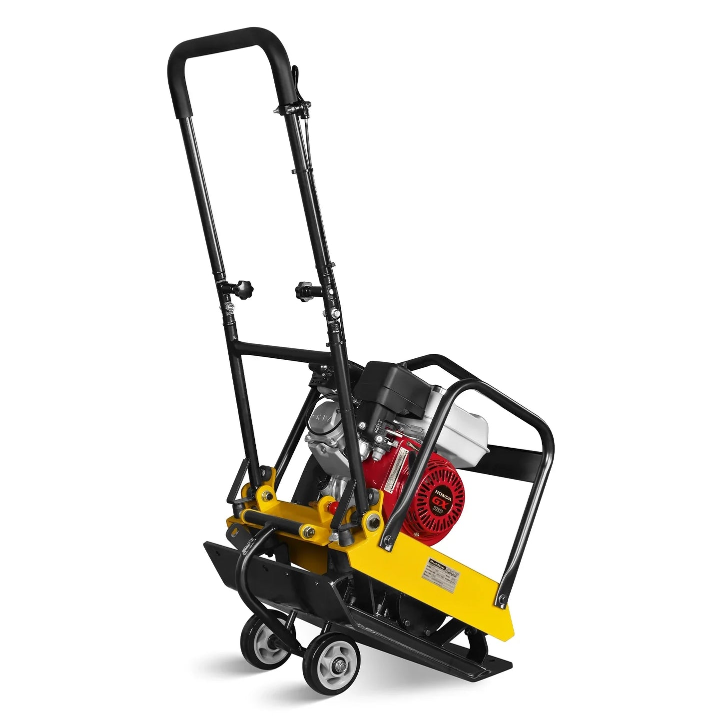 MechMaxx PC90H Plate Compactor Honda GX160 Vibratory with Wheel Kit 3600 lbs Centrifugal Force for Soil Gravel Asphalt Paver Base New