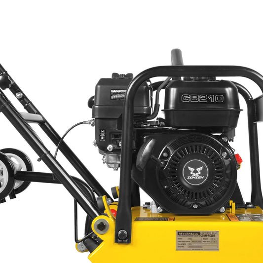 MechMaxx PC90Z Plate Compactor 5.8 HP Vibratory with Wheel Kit 3600 lbs Centrifugal Force for Soil Gravel Asphalt Paver Base New