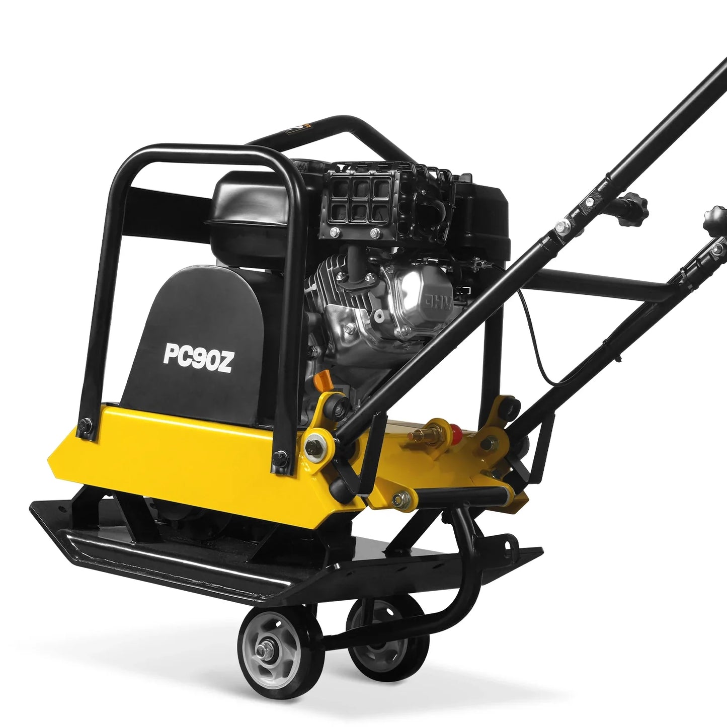 MechMaxx PC90Z Plate Compactor 5.8 HP Vibratory with Wheel Kit 3600 lbs Centrifugal Force for Soil Gravel Asphalt Paver Base New