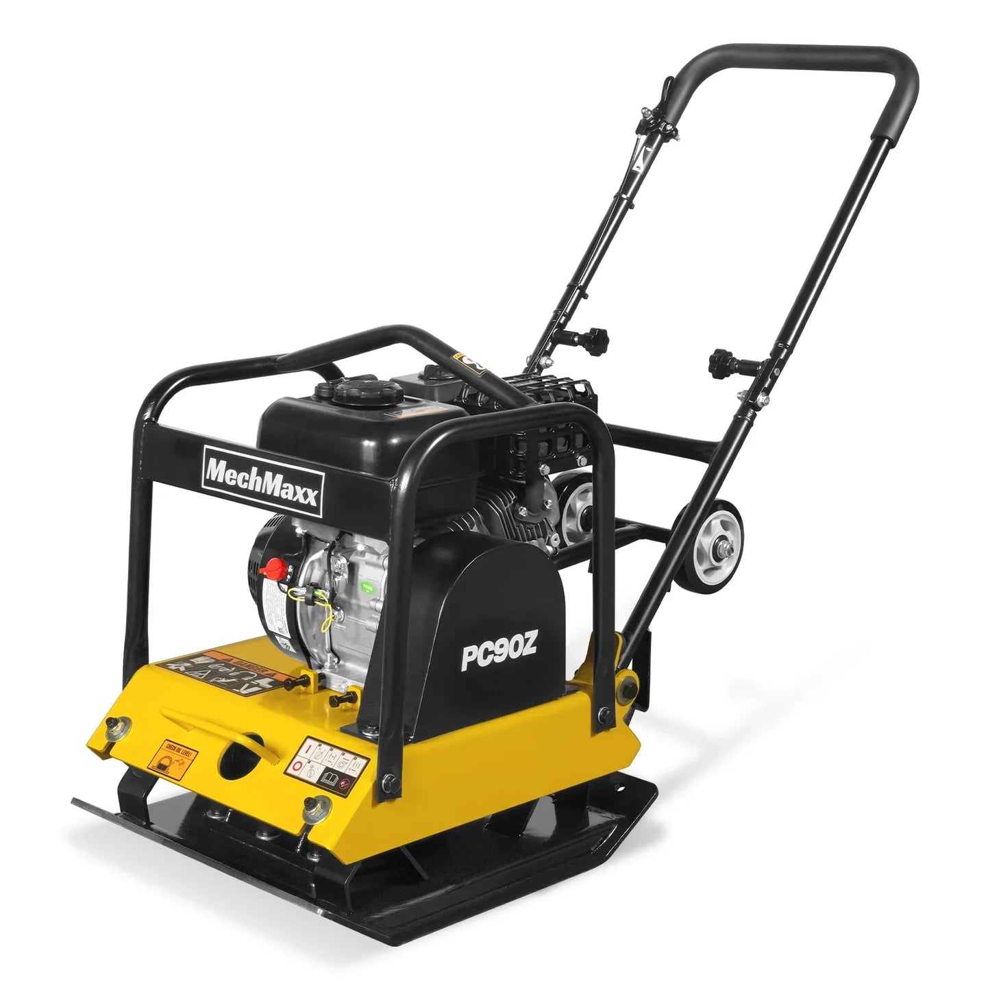 MechMaxx PC90Z Plate Compactor 5.8 HP Vibratory with Wheel Kit 3600 lbs Centrifugal Force for Soil Gravel Asphalt Paver Base New