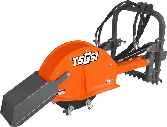 MechMaxx TSG61 Stump Grinder 24" Cutting Wheel Hydraulic Cylinders PTO Shaft Included Slip Clutch 35-60HP New