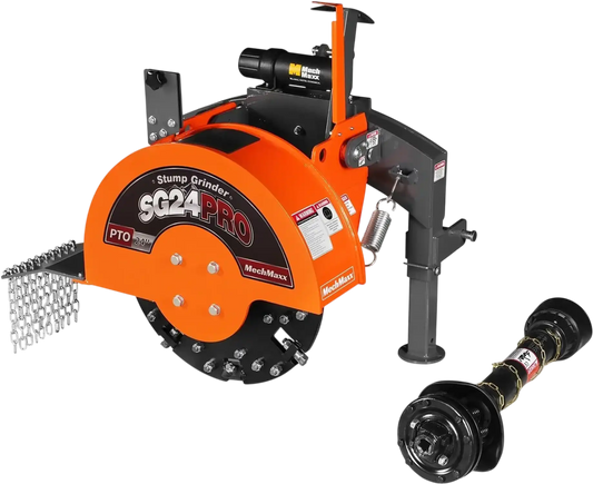 MechMaxx SG24PRO Stump Grinder 3-Point PTO 34 Carbide Teeth for 15-45HP Tractor New